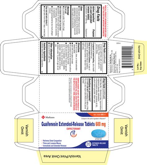 Guaifenesin Extended-Release Tablets 600 mg and 1200 mg