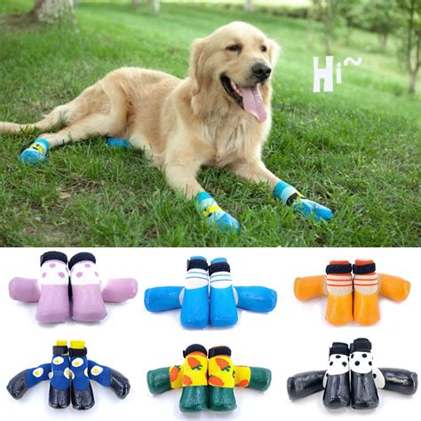 4 Stks Set Leuke Hond Schoenen Katoen Hond Sokken Waterdicht Antislip