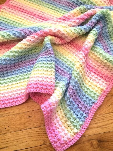 Pastel Rainbow Blanket Hat And Bunting Set Patterns You Etsy