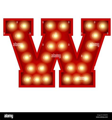 Vintage cinema theatre broadway lettering. Letter W. 3D Rendering Stock ...