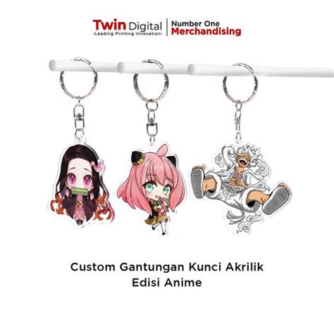 Jual Cetak Gantungan Kunci Akrilik Anime Souvenir Ganci Wibu Keychain