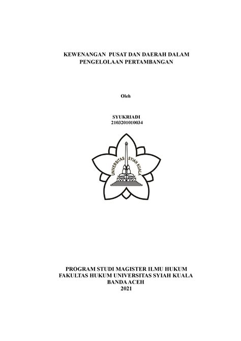 Tugas Teori Hukum Ca Lc Alks A KEWENANGAN PUSAT DAN DAERAH DALAM