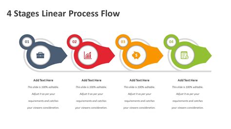 4 Stages Linear Process Flow Powerpoint Template Ppt Templates