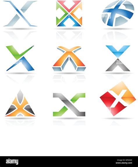 Vector Illustration Of Abstract Icons Based On The Letter X Stock