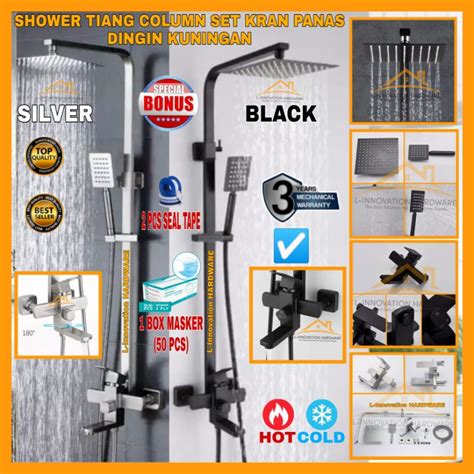 Jual Shower Tiang Column Set Kran Air Panas Dingin Keran Mixer Kuningan