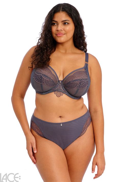 Elomi Priya Plunge Bra G M Cup Storm Lace Lingerie