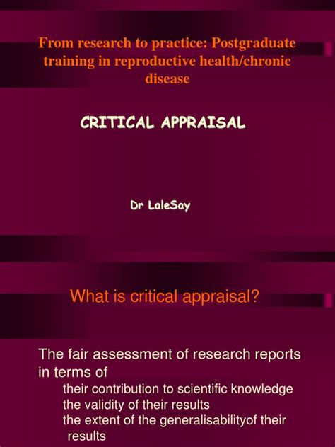 Critical Appraisal Pdf Abstract Summary Statistics