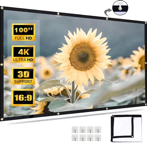 VISULAPEX 100 Écran Videoprojecteur 4K HD 16 9 Pliable Ecran de