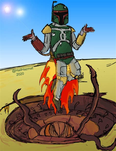 Boba Fett Escapes the Sarlacc Pit by HailHazmat on DeviantArt