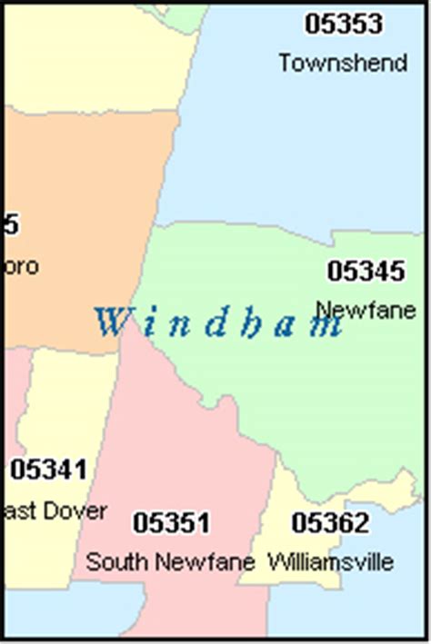 WINDHAM County, Vermont Digital ZIP Code Map