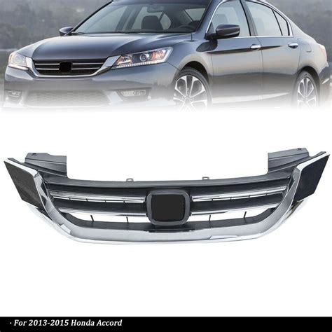 For 2013 2014 2015 Honda Accord Sedan Chrome Front Bumper Upper Grille