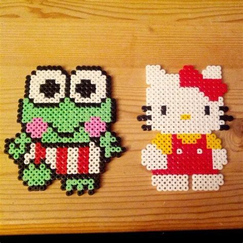 Sanrio Characters Keroppi And Hello Kitty Nabbi Perler By Anneangel91 Easy Perler Beads Ideas