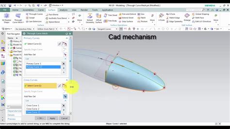 Siemens Nx Tutorials How To Use Through Curve Mesh Command YouTube