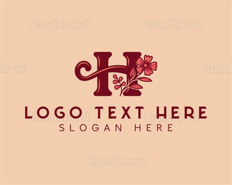 Cursive Floral Letter H Logo | BrandCrowd Logo Maker