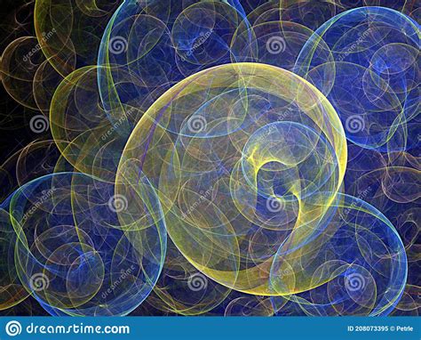 Espiral De Arte Azul Y Fractal Stock de ilustración Ilustración de