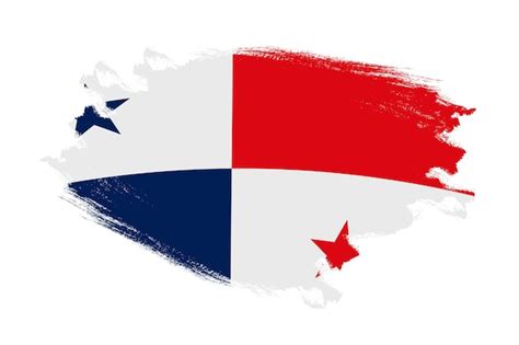 Pincel de trazo abstracto texturizado bandera nacional de panamá sobre