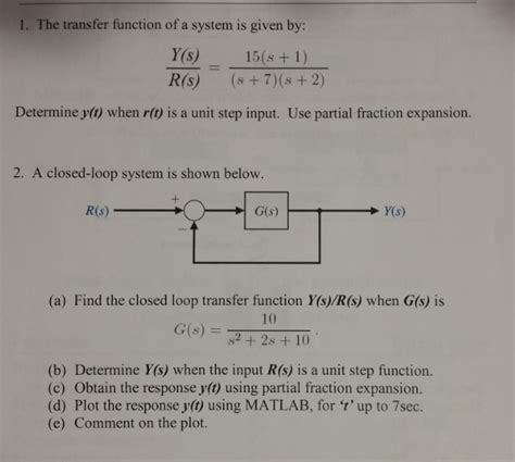 Solved The Transfer Function Of A System Is Given By Chegg