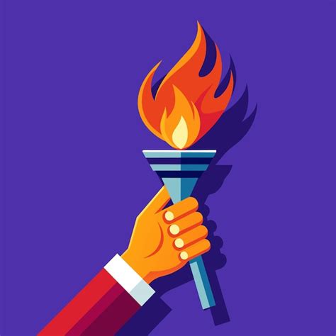 Hand Holding Flaming Torch Premium AI Generated Vector