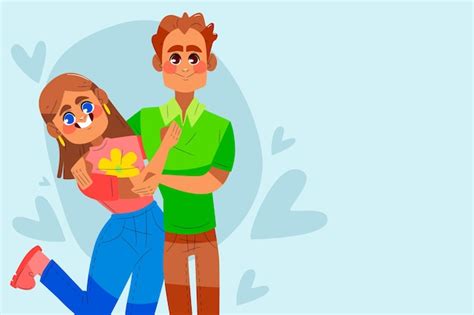 Premium Vector Hand Drawn Flat Hug Day Illustration