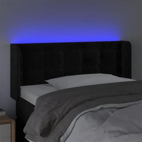 Vidaxl Zagłówek Do Łóżka Z Led Czarny 93X16X78 88 Cm Aksamit 13452