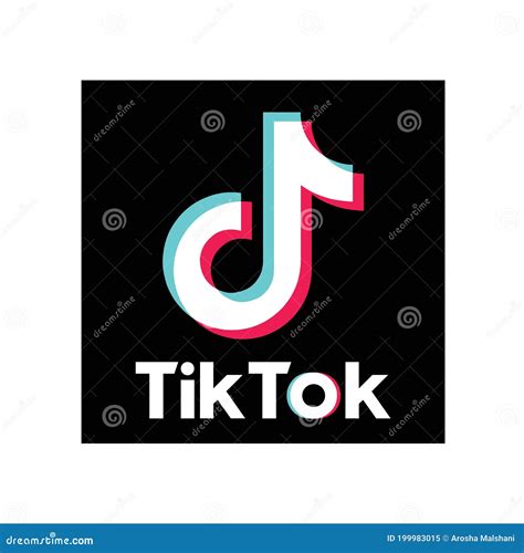 Tik Tok Glitch Icon Of Social Media Isolated On White Background