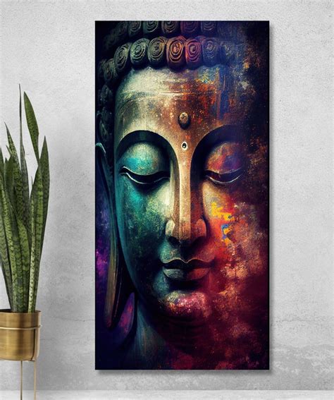 Saf Unframed Rolled Art Print Lord Buddha Canvas Wall Art Print For Home Décor And Office