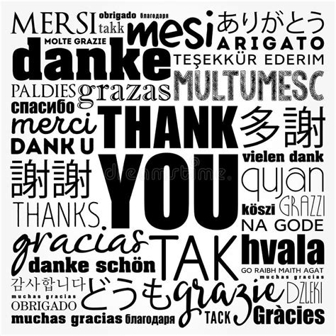 Thank You Word Cloud In Different Languages Concept Background Stock