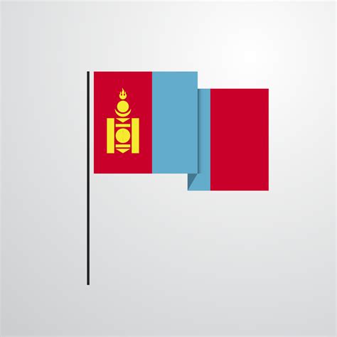 Mongolia waving Flag design vector 14247933 Vector Art at Vecteezy