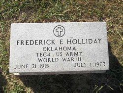 Frederick E Holliday M Morial Find A Grave