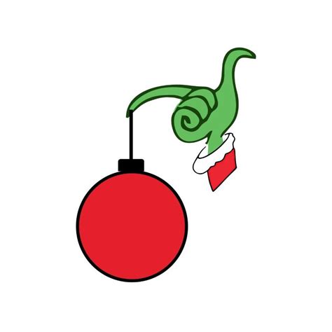 Grinch hand with red ornament vector illustration - freepng