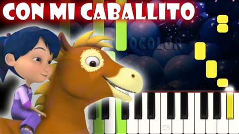 Con Mi Caballito Piano Cover Tutorial Karaoke Youtube