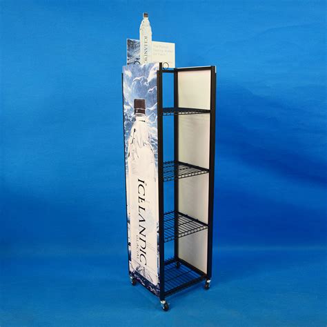 4 Layers Stand Store Presentation Beverage Water Bottle Display Rack