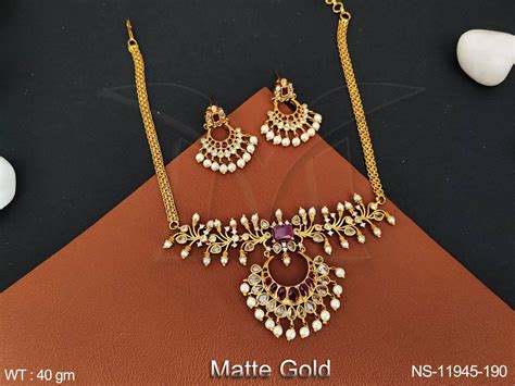 Kemp Jewellery Matte Gold Polish Designer Jewellery Party Wear Full