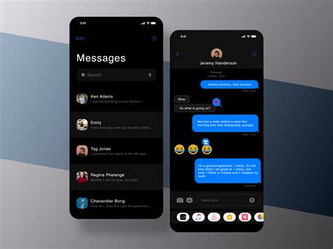 iOS Messages Redesign Dark-mode by Abraham on Dribbble