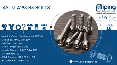 ASTM A193 B8 Bolts SA 193 Gr B8 Hex Bolt Socket Head Cap Screws