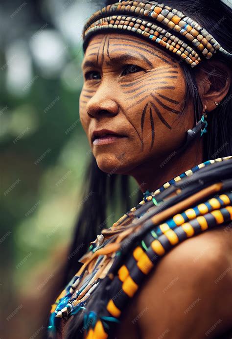 Premium Photo | Amazon Tribe women with traditional dress and jewellery in rain forest jungle.