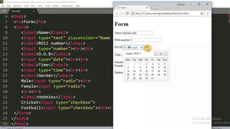 HTML Forms Select And Input Types HTML Tutorials Tutorials