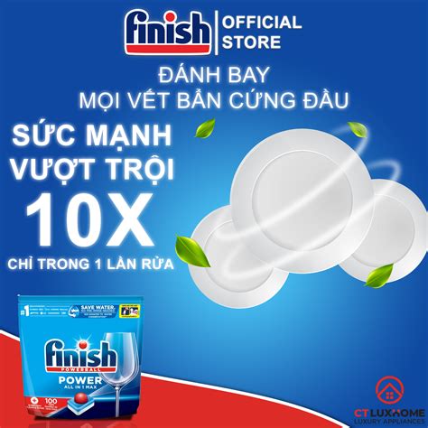 Viên rửa bát Finish All in one max 100 viên chính hãng