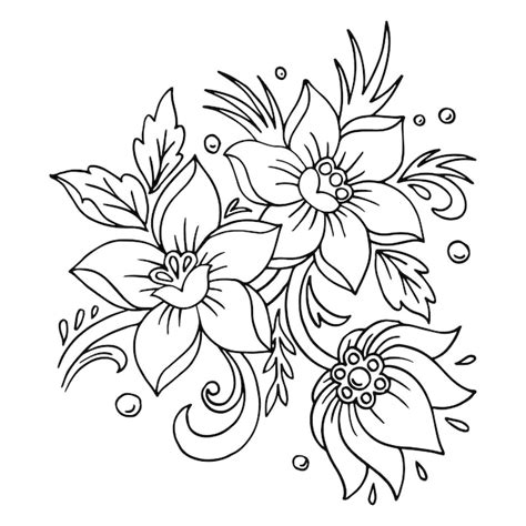 Doodle Ilustra O Vetorial De Flores Vetor Premium