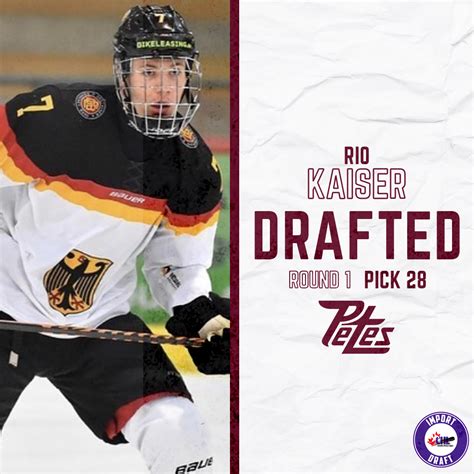 Petes Select German Defenceman Rio Kaiser 28th Overall In The 2023 CHL