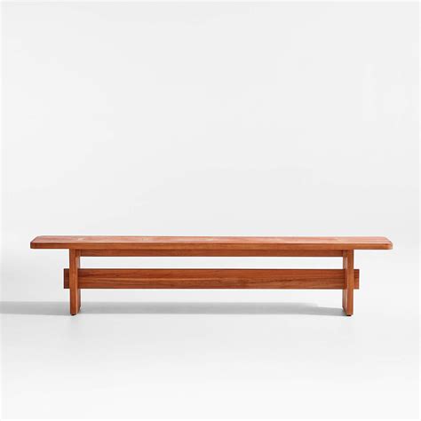 Shinola Mackinac Teak Outdoor Dining Bench | Crate & Barrel