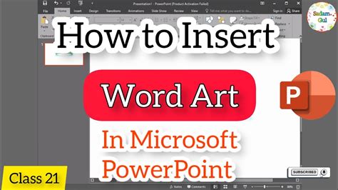 How To Insert Word Art In Microsoft PowerPoint Class 21 By SadamGul