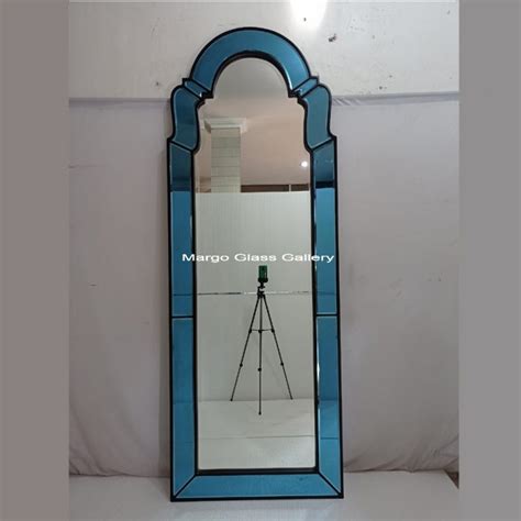 Wall Mirror Long Frame Blue MG 004656 » Mirrors Glass Gallery