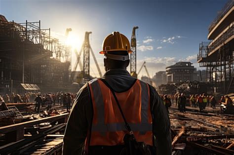 Premium Ai Image Construction Worker Wearing A Hard Hat A Reflective