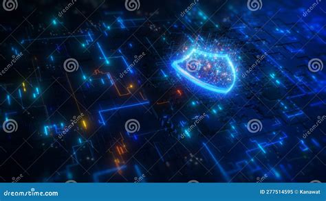 Technology Digital Data Protection Abstract Background Shield Icon