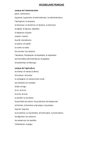 Vocabulaire Pdf