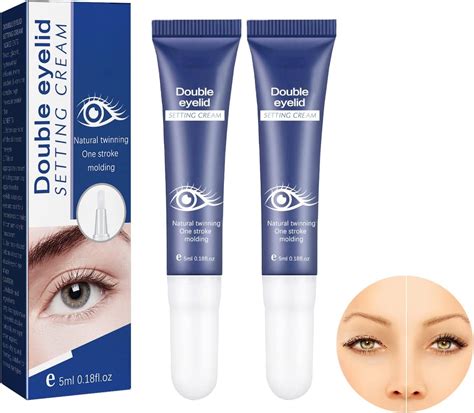 2pcs Double Eyelid Shaping Cream Lifting Eyelid Defining Cream Invisible Eye Band Gel Cream