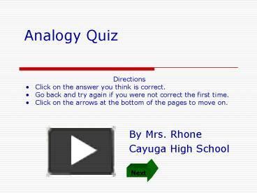 PPT Analogy Quiz PowerPoint Presentation Free To View Id Dcebf ZDc1Z