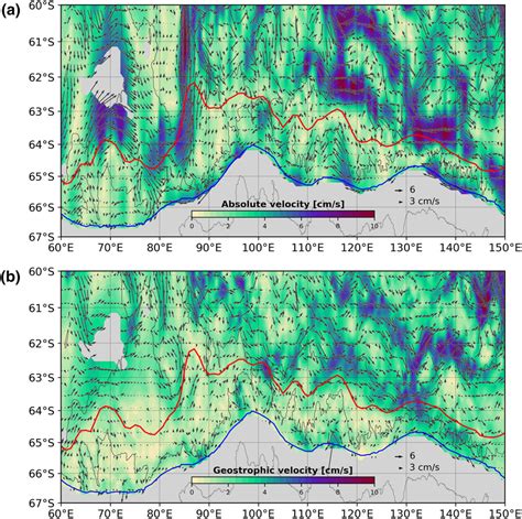 Comparison Between The Absolute Velocity And The Geostrophic Velocity