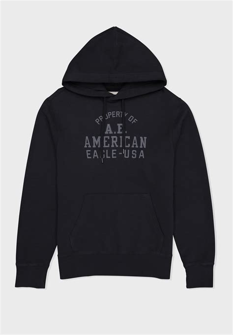 Buy American Eagle Black Essential Hoodie For Men In Manama Riffa